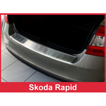 Edelstahlabdeckung - Schwellenschutz für die hintere Stoßstange Škoda Rapid 2012-16
