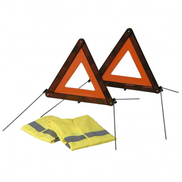2 Stk. Warndreieck E4 + 2 Stk. Warnweste XL + Verpackung 2 Stk. Warndreieck E4 + 2 Stk. Warnweste XL + Verpackung