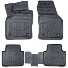 Gummiset 3D präziser Autoteppiche Škoda Kodiaq 2017-24 inklusive Abdeckung des hinteren mittleren Teils