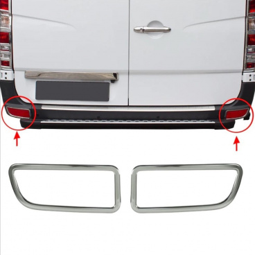 Untere Rücklichtabdeckungen aus Edelstahl für Mercedes Sprinter W906 20013-18 Untere Rücklichtabdeckungen aus Edelstahl für Mercedes Sprinter W906 20013-18