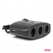 Zigarettenanzünder-Verteiler mit Ladegerät 2x USB-A EIN/AUS 12V 24V 100W 70cm AMIO-04362