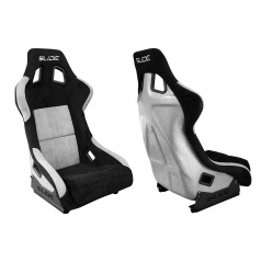 Sportstuhl SLIDE KS2 Premium Schwarz & Grau Velours Silber Glitzer