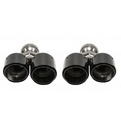 Endstück Schalldämpfer 101mmx2 Eingang 76mm Carbon Glanz Set