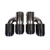 Endrohrdämpfer 89mmx2 Eingang 76mm Carbon Gloss Set