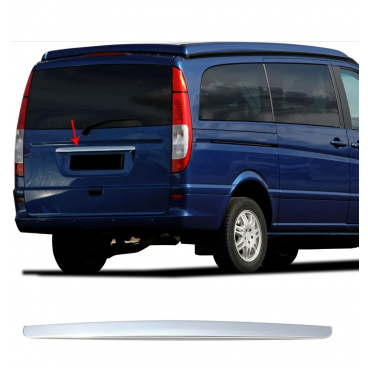 Edelstahlstreifen über dem hinteren Nummernschild Mercedes Vito/Viano 2003-14 Edelstahlstreifen über dem hinteren Nummernschild Mercedes Vito/Viano 2003-14