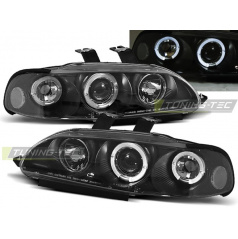 Honda Civic 09.1991-08.1995 2D/3D Angel Eyes schwarze klare Frontscheinwerfer