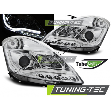 Klare Frontleuchten für Suzuki Swift IV 2010- Tube Light Chrom
