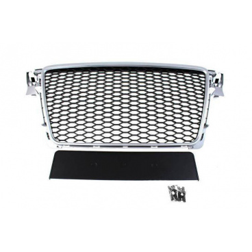 Grill Audi A4 B8 RS-Style Silber-Schwarz PDC