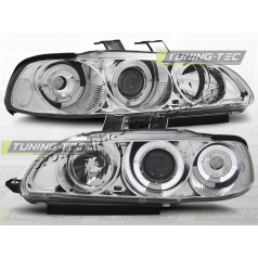 HONDA CIVIC 1991–95 2D/3D klare Vorderlichter Angel Eyes Chrom
