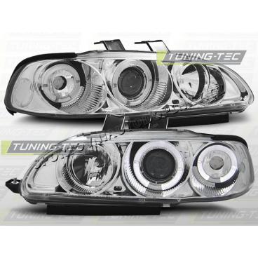 HONDA CIVIC 1991–95 2D/3D klare Vorderlichter Angel Eyes Chrom