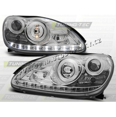 MERCEDES W 220 S-KLASSE 1998–05 FRONT CLEAR LIGHTS DAYLIGHT LED CHROME