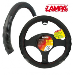 Lederlenkradbezug, schwarz 37-39 cm