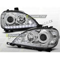 MERCEDES W 163 ML M-KLASSE 1998–01 FRONT CLEAR LIGHTS DAYLIGHT LED CHROME