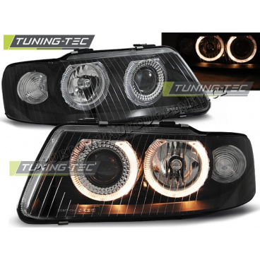 Audi A3 09.2000-05.2003 Angel Eyes schwarze klare Frontscheinwerfer Audi A3 09.2000-05.2003 Angel Eyes schwarze klare Frontscheinwerfer