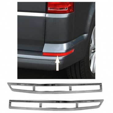 Omtec VW Transporter T6 untere hintere Reflektorrahmen aus Edelstahl (nur für Versionen mit aufklappbarer Öffnung) Omtec VW Transporter T6 untere hintere Reflektorrahmen aus Edelstahl (nur für Versionen mit aufklappbarer Öffnung)