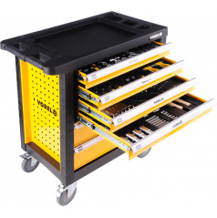 Mobiler Werkstattschrank mit Werkzeug (177 Stück) 6 Schubladen
