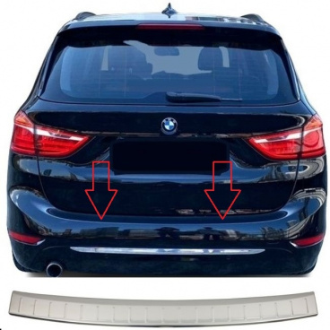 Edelstahl polierte hintere Stoßstangenstange BMW 2 F46 GRAND TOURER 2015-2021