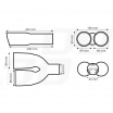 Edelstahl-Endrohr Dual 2x89 mm in Carbon-Nachbildung rechts