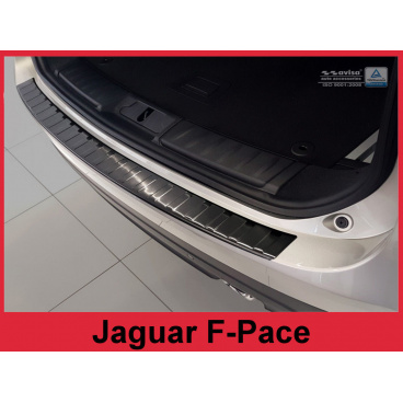 Edelstahlabdeckung – schwarzer Schwellenschutz für die hintere Stoßstange, Jaguar F-Pace 2016+
