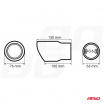 Sportliches Edelstahl-Auspuffrohr rund abgewinkelt 76 mm