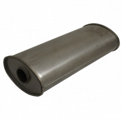 Universal-Auspuffschalldämpfer aus Stahl B147 x T250 x H108 mm (55 mm Einlass)
