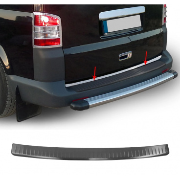 Heckstoßstangenabdeckung aus gebürstetem, schwarzem Edelstahl für den VW T5