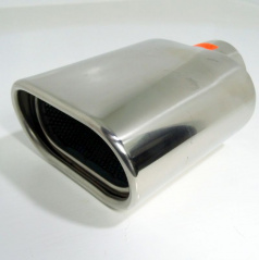 Sportauspuffblende aus Edelstahl oval mit Perforation I HJ-VS0061