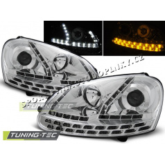 VW GOLF 5 2003-08 FRONT CLEAR LIGHTS DAYLIGHT LED CHROME
