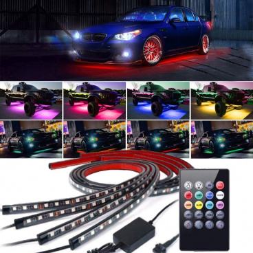 Ein Satz mehrfarbiger LED-Neonleuchten unter dem Auto für DO 2x60 und 2x90 cm