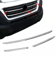 Edelstahl-Frontmaskenabdeckung Omtec 3 Stück Fiat Ducato 2014+