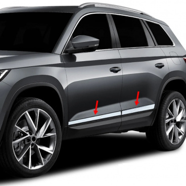 Türseitengitter aus Edelstahl Omtec Škoda Kodiaq 2017+, F. Ranger 2015+