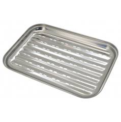 Grillschale aus Edelstahl 34 x 24 cm