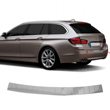 Edelstahl-Heckstoßstangenabdeckung BMW 5 2010-17 F11 Kombi poliert Edelstahl-Heckstoßstangenabdeckung BMW 5 2010-17 F11 Kombi poliert