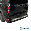 Geschliffene Edelstahl-Abdeckung der oberen Kante des hinteren Stoßfängers VW T7 Transporter, F. Tourneo Custom