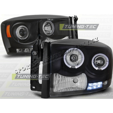 DODGE RAM 2006–08 ANGEL EYES SCHWARZE VORDERE KLARE LICHTER DODGE RAM 2006–08 ANGEL EYES SCHWARZE VORDERE KLARE LICHTER