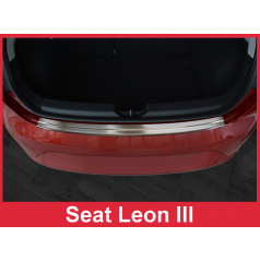 Edelstahlabdeckung - Schwellenschutz für die hintere Stoßstange Seat Leon III 5F 2013-16