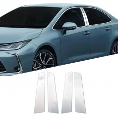 Fenstersäulenverkleidung aus poliertem Edelstahl für Toyota Corolla 2018–20 Limousine