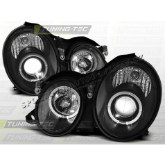 MERCEDES CLK W 208 1997–02 FRONT CLEAR LIGHTS ANGEL EYES BLACK