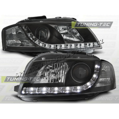 AUDI A3 (8P) 2003–08 FRONT CLEAR LIGHTS DAYLIGHT LED BLACK
