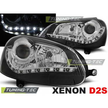 VW GOLF 5 KLARES FRONTLICHT, TAGESLICHT, SCHWARZ, XENON