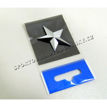 Selbstklebendes 3D-Sternlogo aus Chrom Selbstklebendes 3D-Sternlogo aus Chrom
